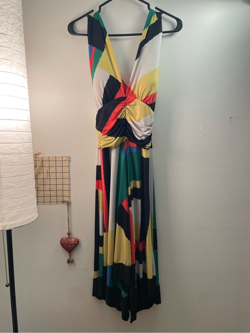 Colorblock Halter Maxi Dress in Multicolor